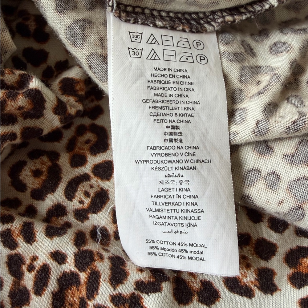 Michael Kors Leopard Print 3/4 Sleeve Knit Peasant Shirt Size 2X - Picture 5 of 5